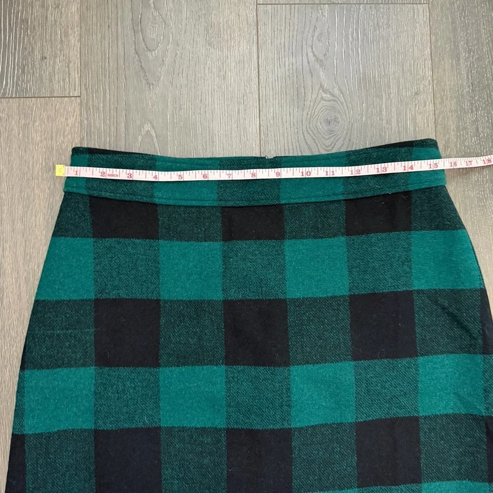J Crew Buffalo Check Plaid Wool Blend Mini A-Line Skirt 6 Prep Academia Goth NWT